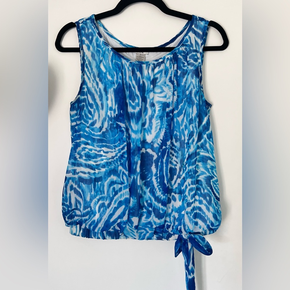 Cache Blue And White Patterned Blouse - image 3